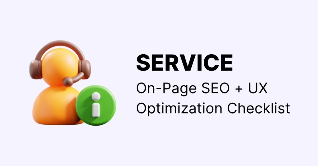 service-on-page-checklist service page on-page seo checklist