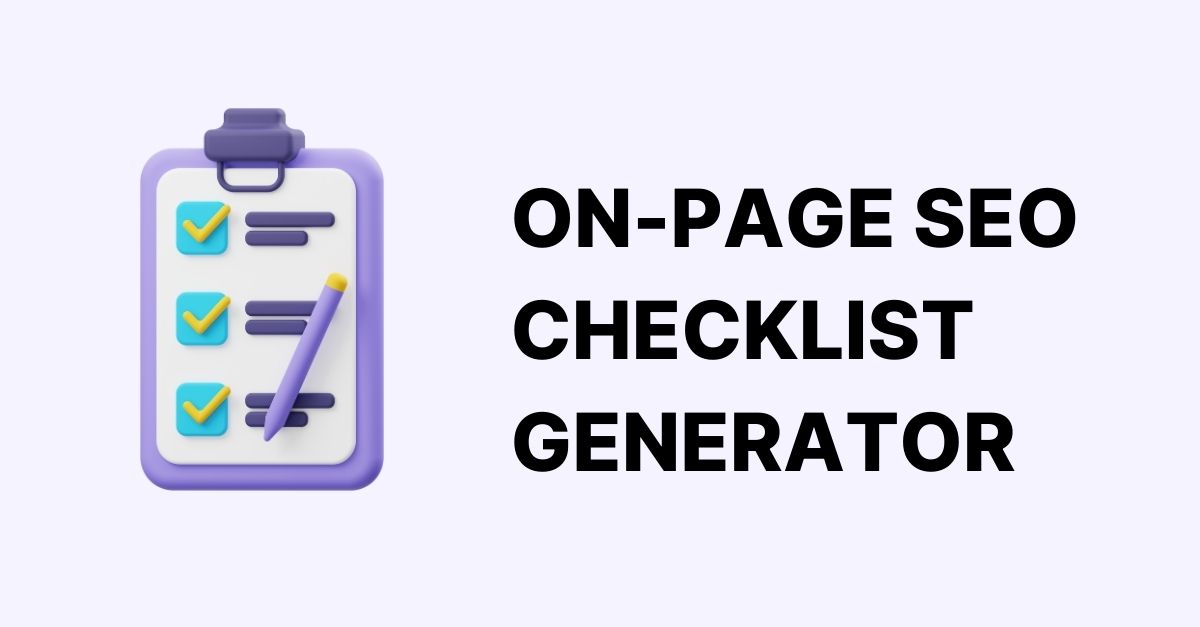 on-page seo checklist generator