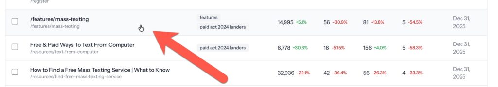 select individual page in page pulse