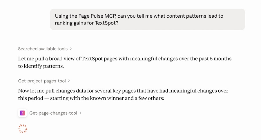 Claude MCP content writing with Page Pulse